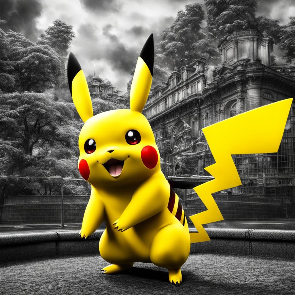 Hyperrealistic Pikachu in Atmospheric Lighting