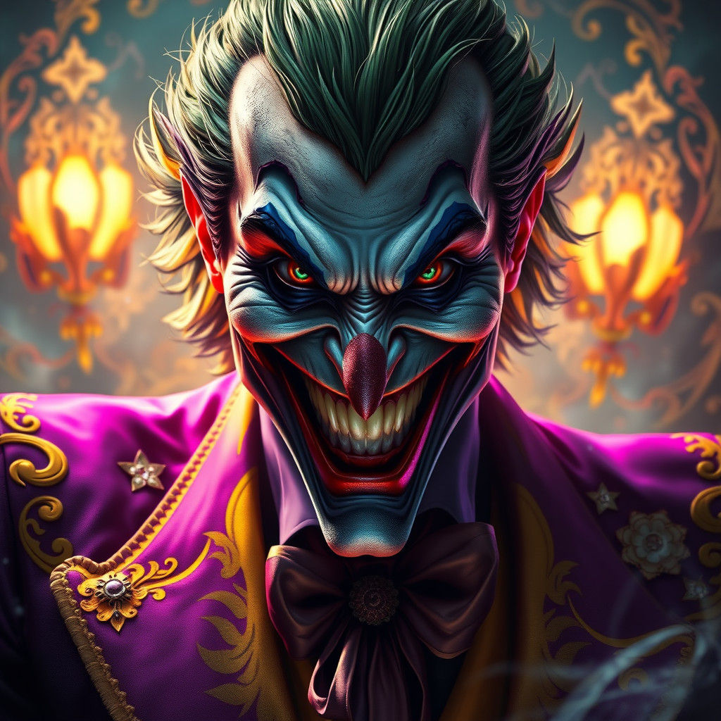 Joker in Dark Fantasy Art Nouveau Style