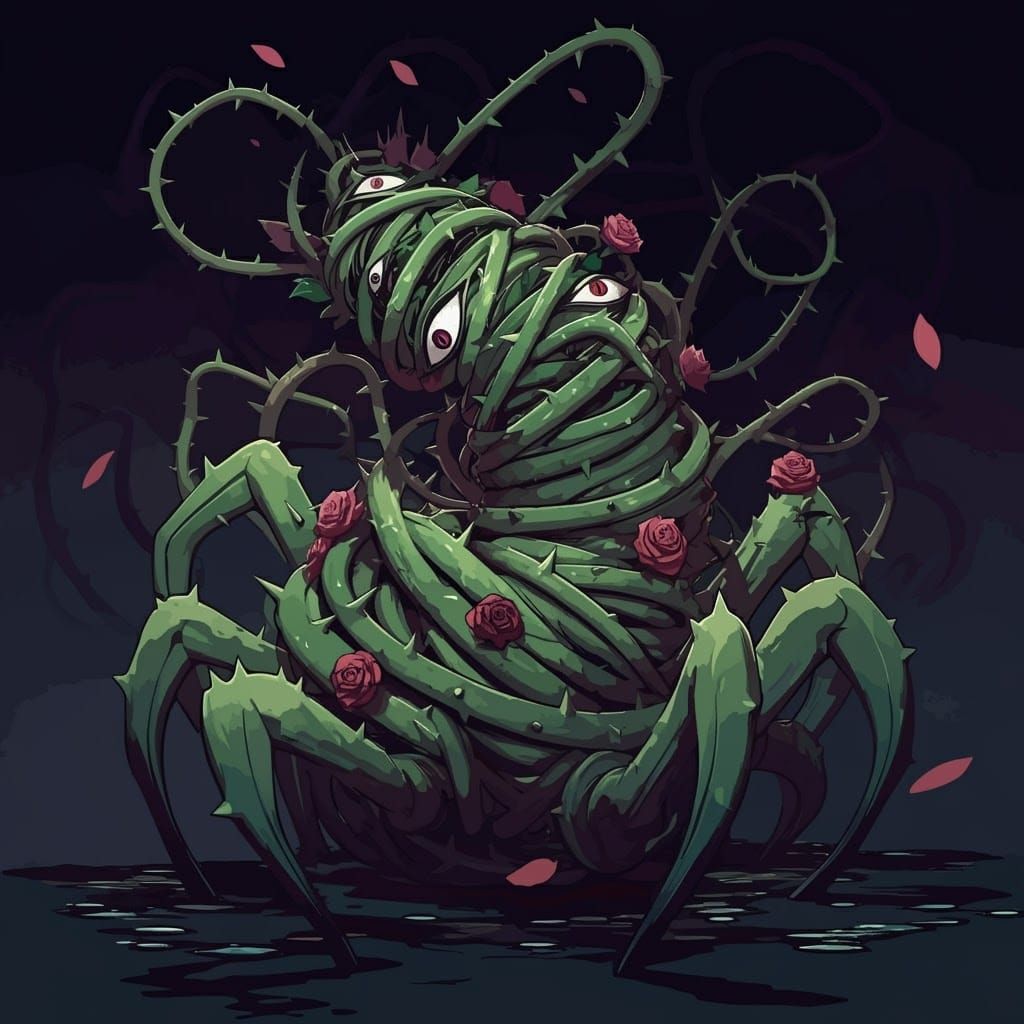 Twisted Plant Creature in Anime Style