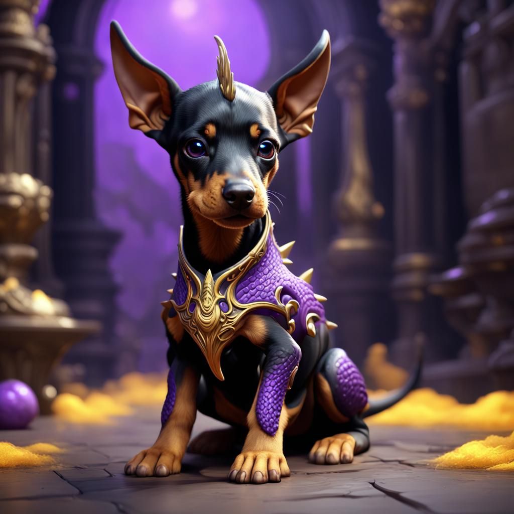 Hyperdetailed Doberman Dragon Concept Art