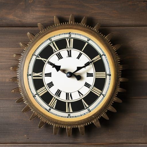 Vintage Clock with Visible Gears and Pendulum