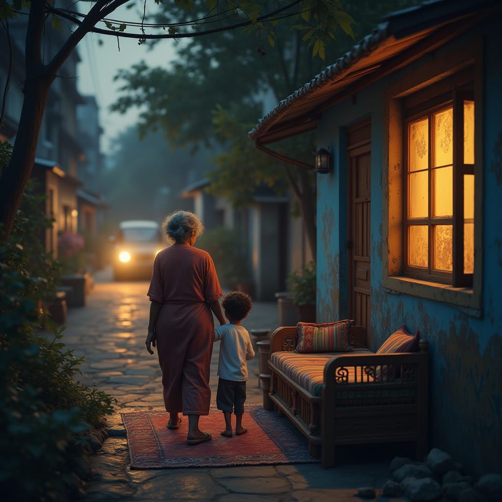 A Heartwarming Kolkata Streetscape at Dusk