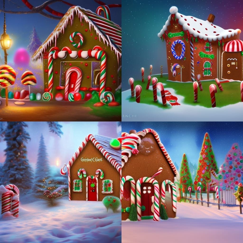 Gingerbread House with Candy Cane Mailbox