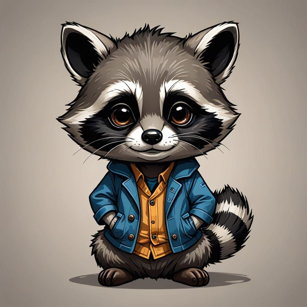a  chibi raccoon