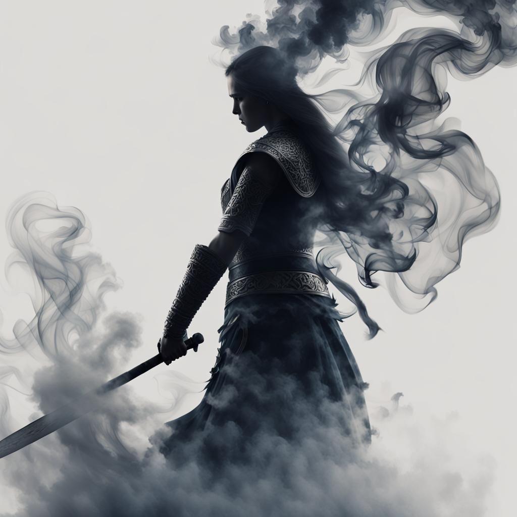 Silhouette of a Viking Warrior in Pixel Graphics