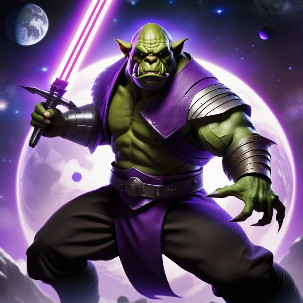 Galactic Orc Warrior in Jedi Attire
