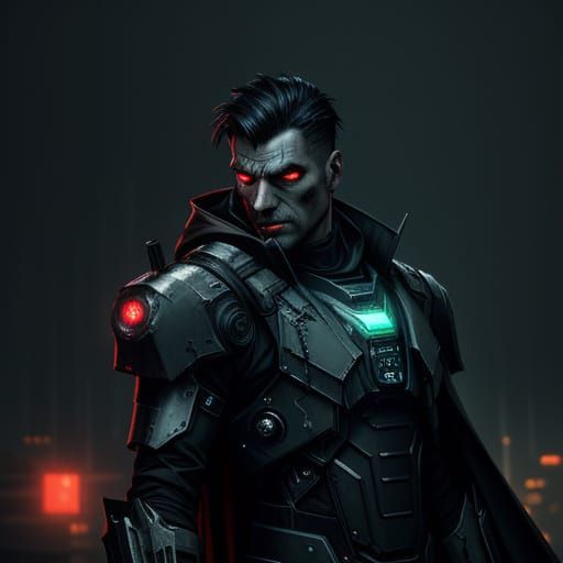 Cyberpunk Vampire in Industrial Mech Suit