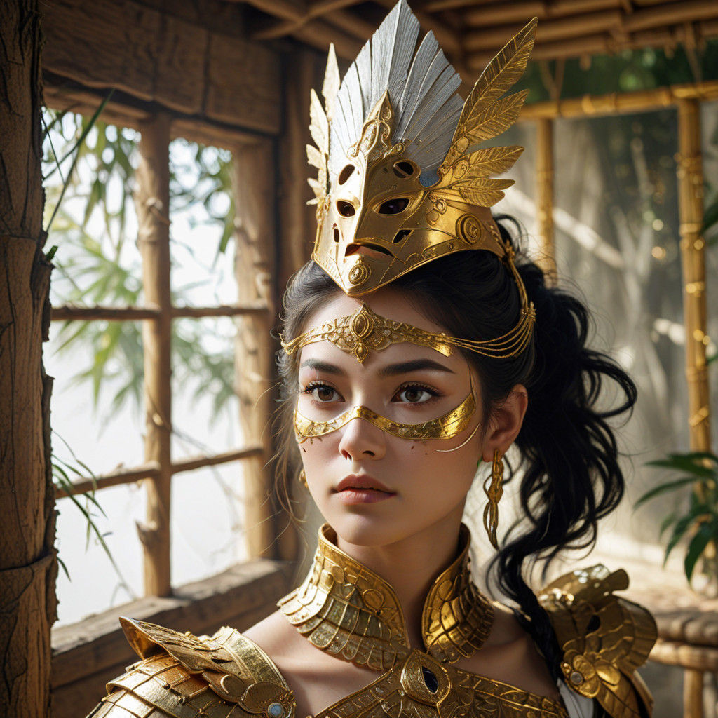 Epic Fantasy Warrior Maiden in Shining Armor