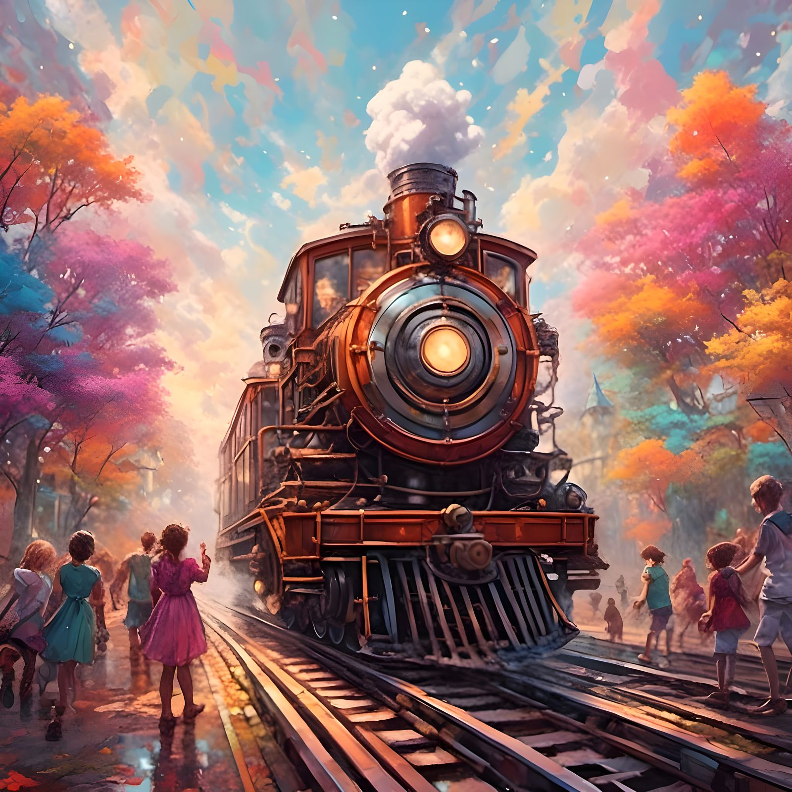 St. Bernard Drives a Steam Locomotive