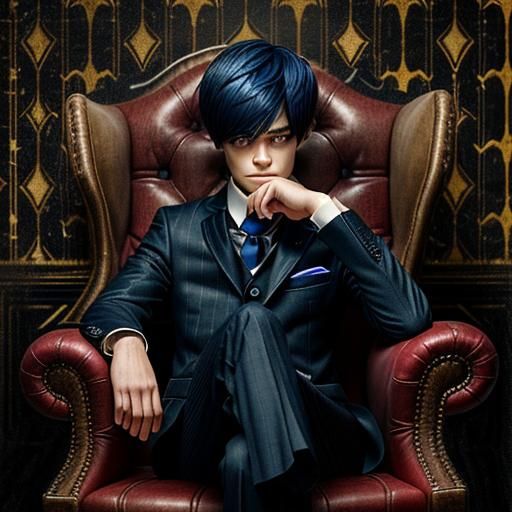 Realistic Photograph of Boy in Armchair