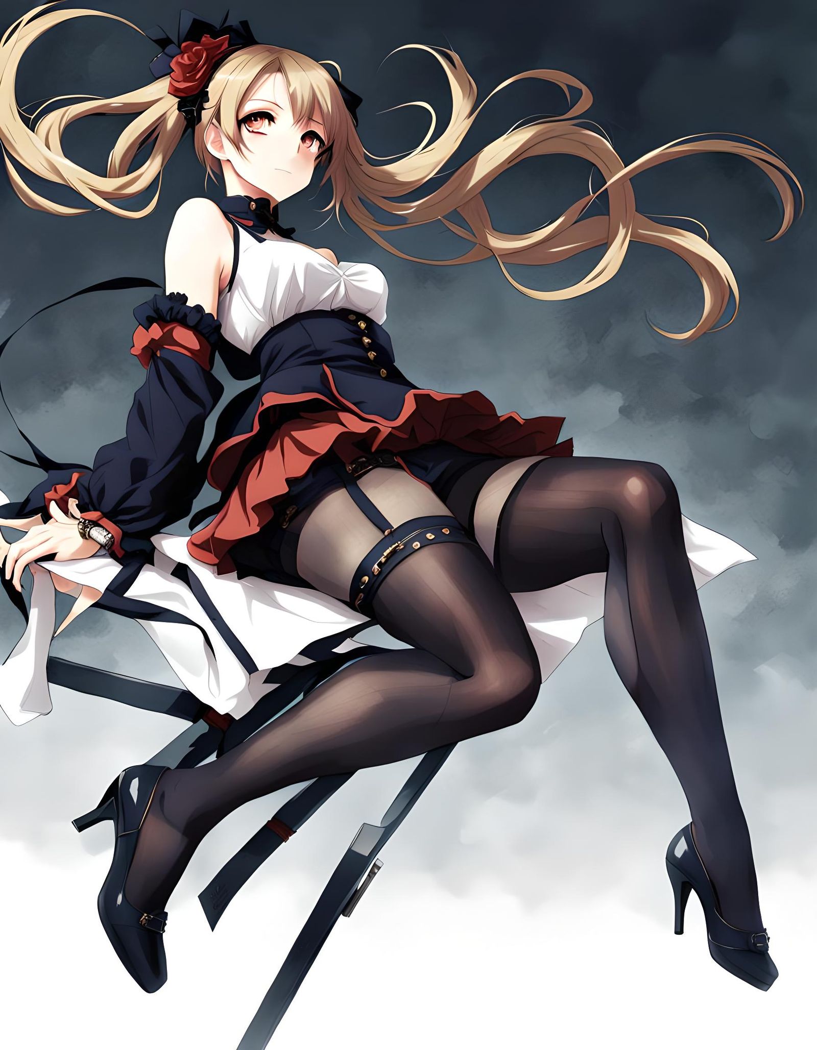Anime Style Young Lady in Hosiery