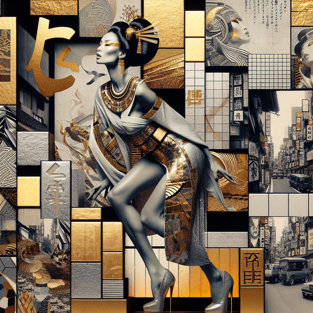 Geisha in Tokyo: A Surrealist Album Cover