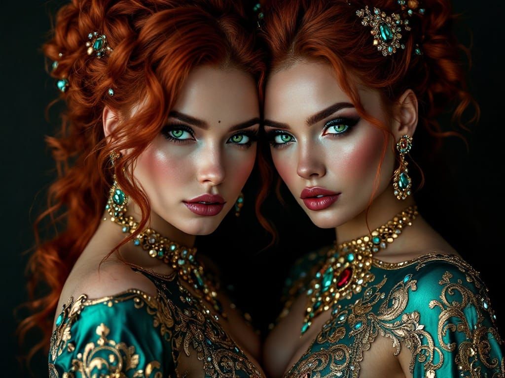 Glamorous BBW Women in Futuristic Luxury Attire