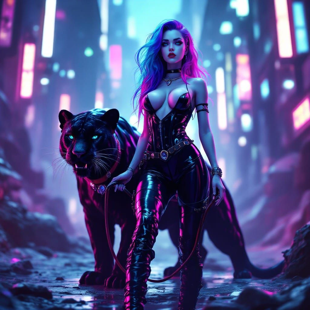 Glowing Futuristic Warrior Goddess in 3D Anime Art