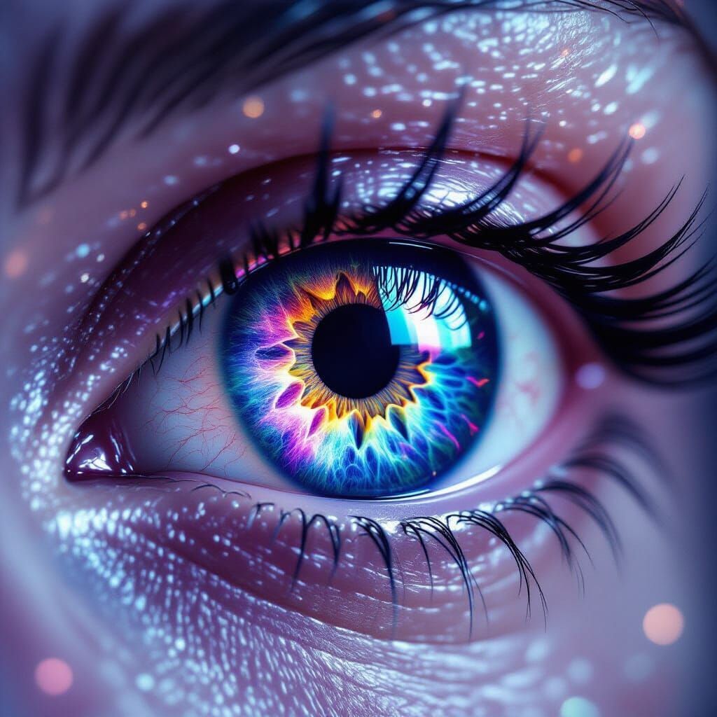 Close-up of a Luminous Alien Eye