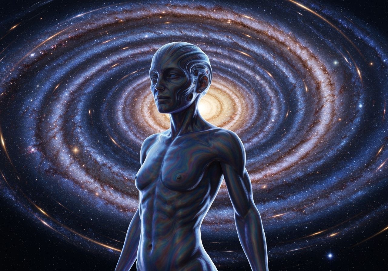 Ethereal Energy Being in Neo-Noir Style