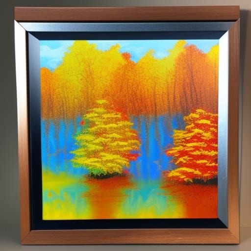 Abstract Autumn Colors Acrylic Pouring Art