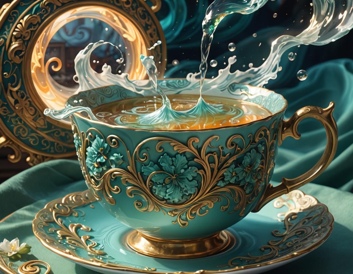 Teacup Storm: Concept Art with Ethereal Lighting