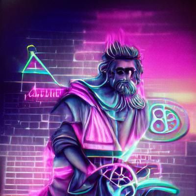 Berith: God of Alchemy in Synthwave Neon Style
