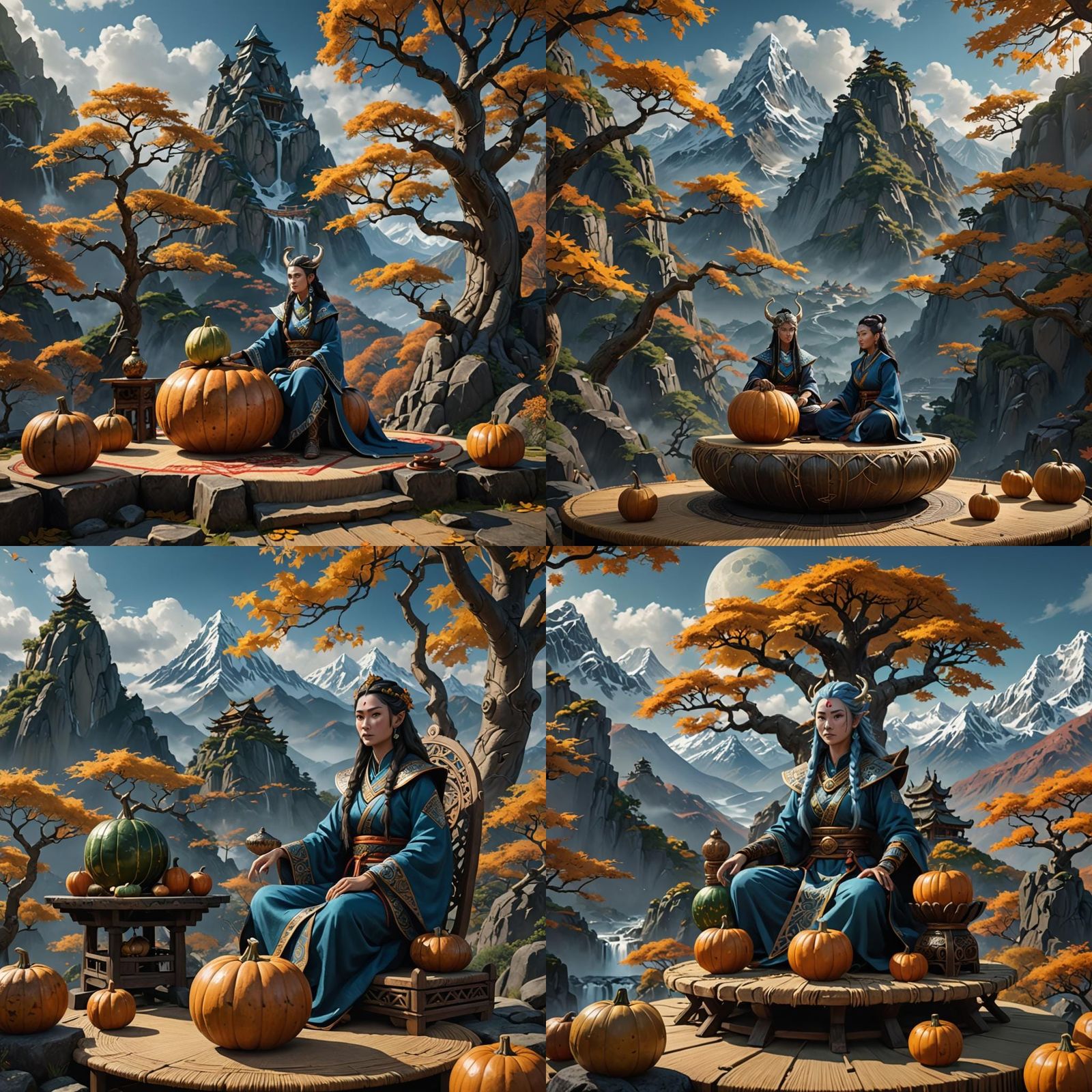 Skadi with Gourd, Detailed Matte Painting