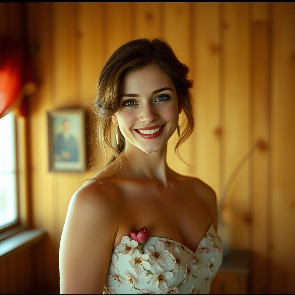 Enchanting Lady in Whimsical Woodland Setting