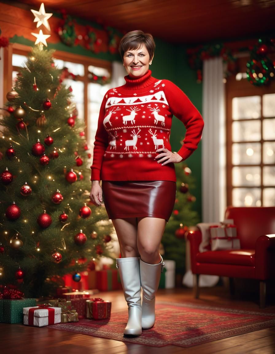 A Sassy Woman Celebrates Christmas in a Cozy Cottage