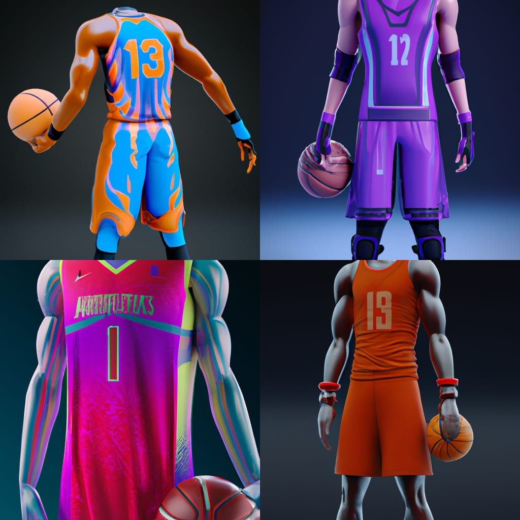 Detailed Basketball Uniform Design in Matte Painting Style