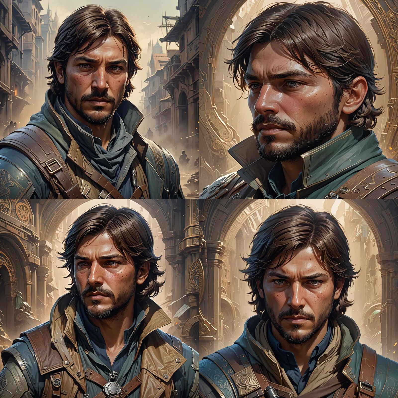 Cassian Andor as Fantasy Rogue Spy, Detailed Portrait