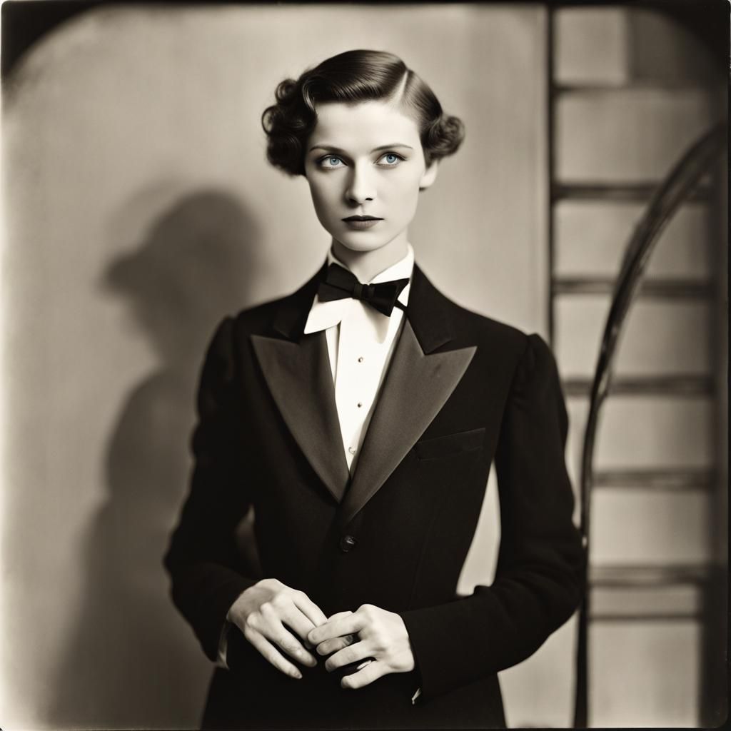 Androgynous Girl in Tuxedo: 1930s Berlin Nightclub