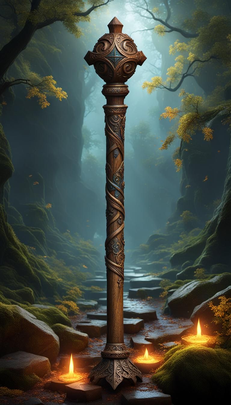 Oak Wooden Arcane Staff