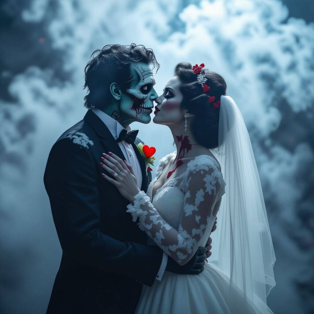 Zombie's Valentine Kiss for Bride of Frankenstein
