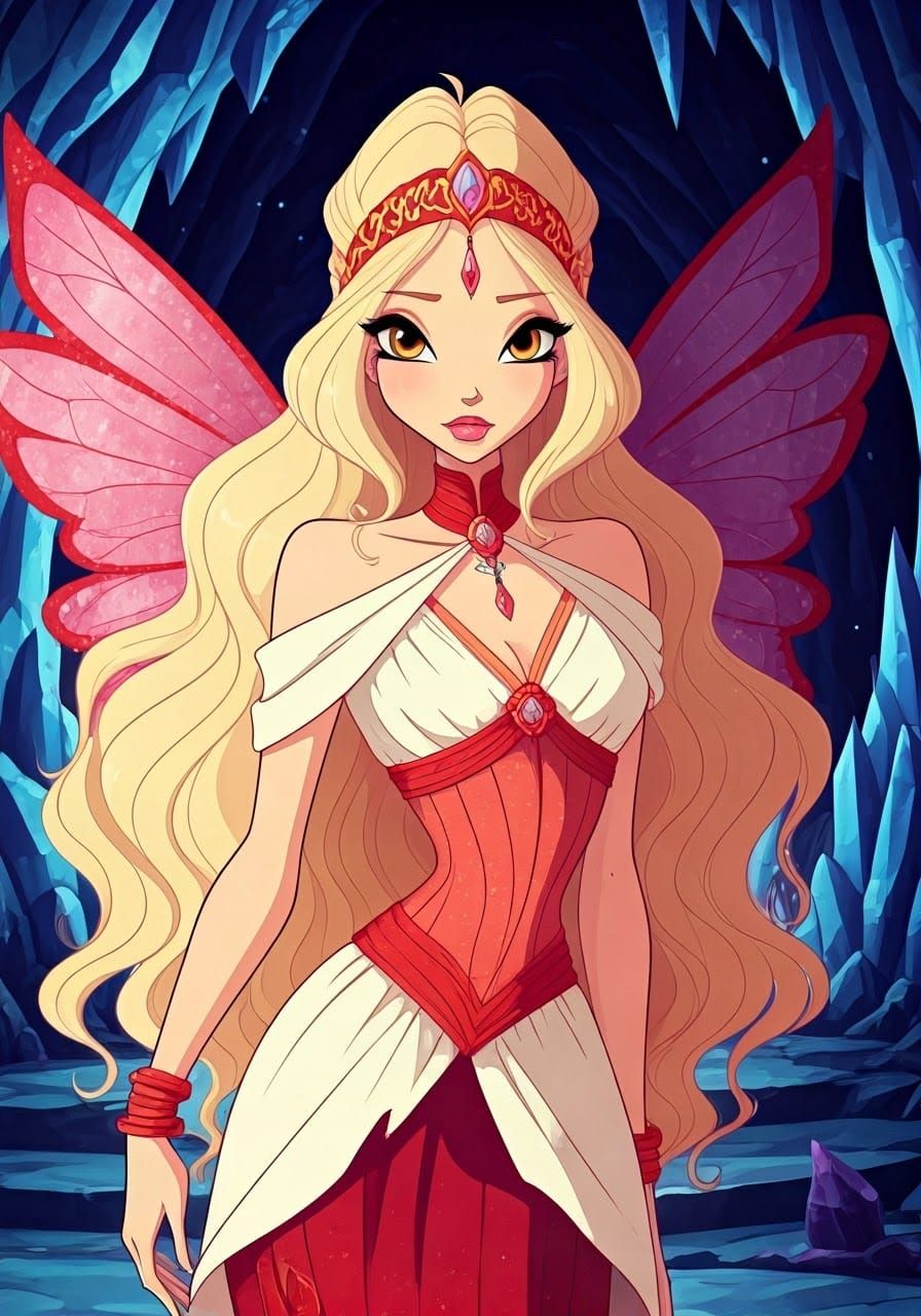 Diaspro from Winx Club in Crystal Cave, Anime Style