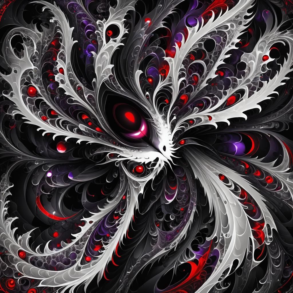 Eerie Abstract Spirit with Fractal Patterns