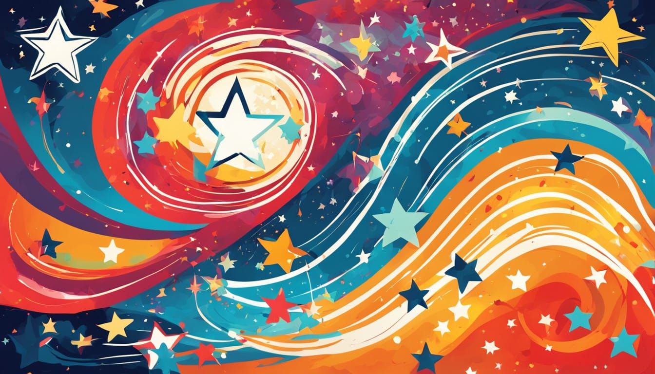 Vibrant Celestial Vortex in Primitive Art