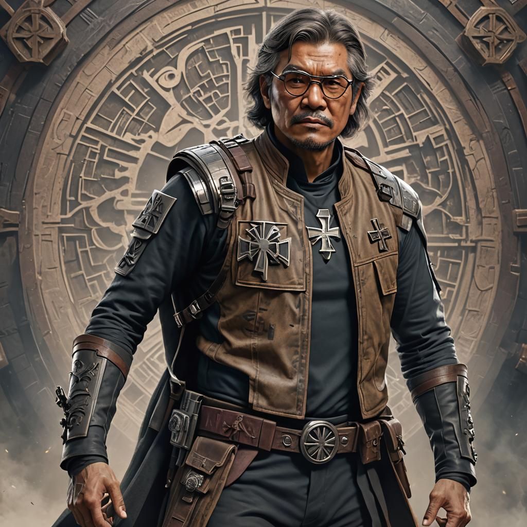 Asian Man as Han Solo in Detailed Matte Painting