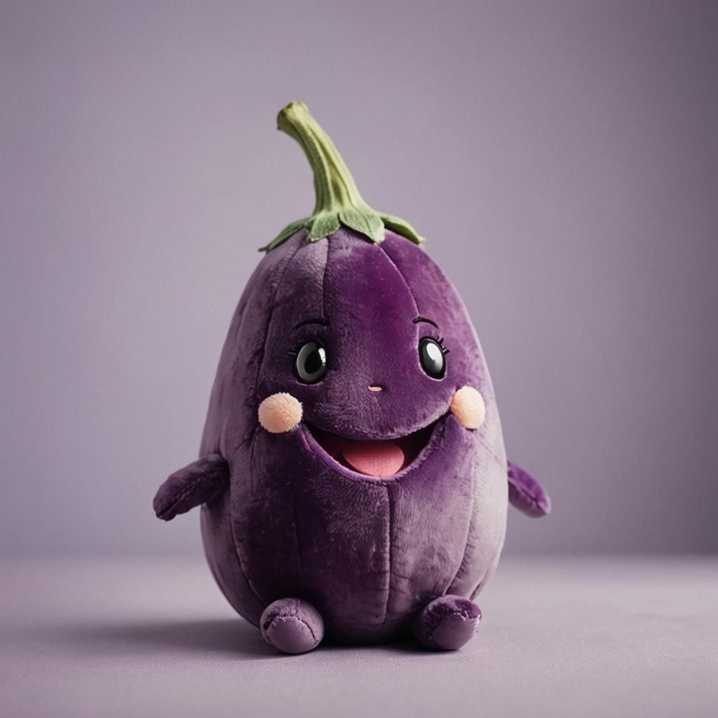 Eggplant Plush Portrait in Superosma Style