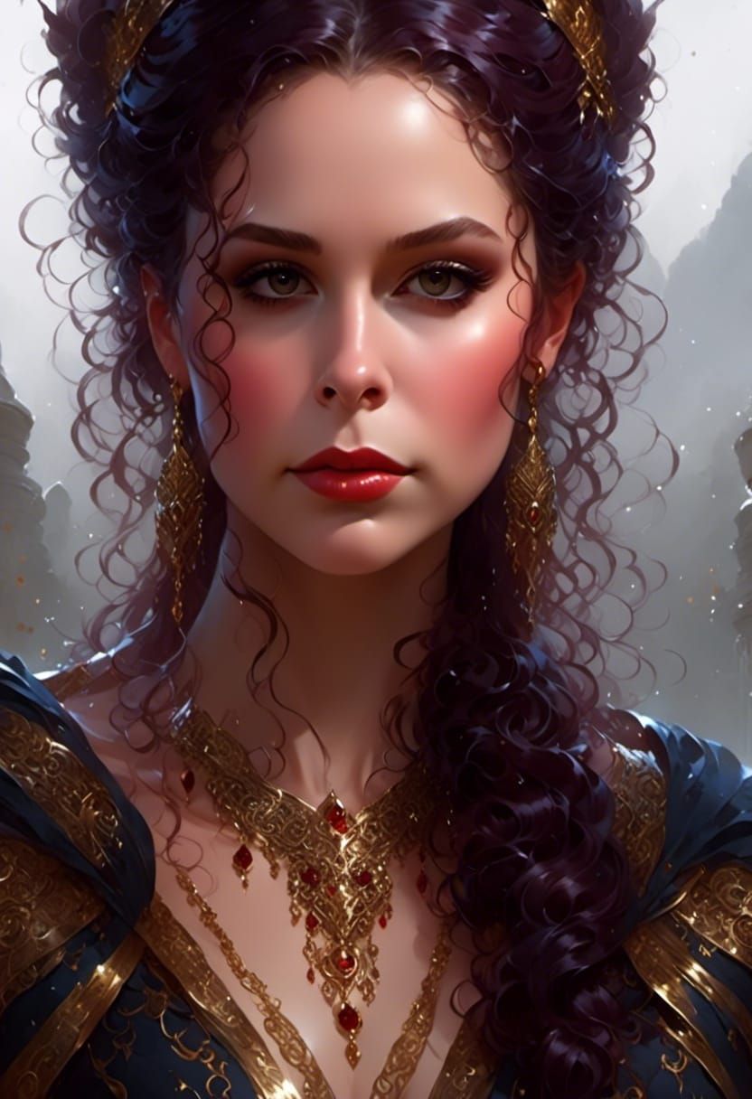 River Goddess Portrait in Hyperrealistic Style