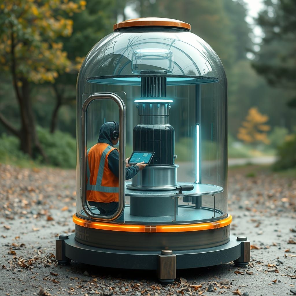 Surreal Pneumatic Capsule Transports Humans