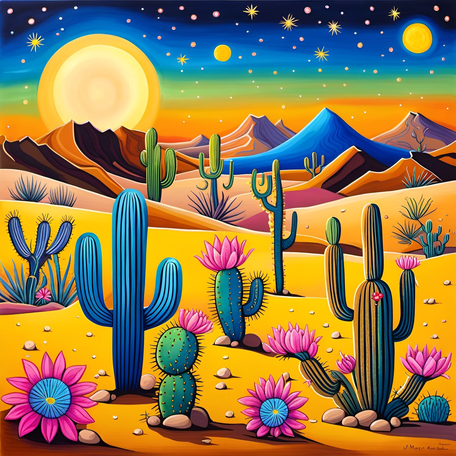 Art Brut Desert Critters at Sunset