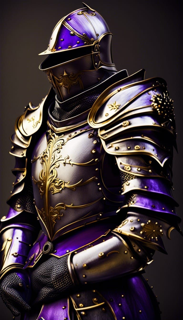 Medieval Knight in Holy Armor, Dark Fantasy Style
