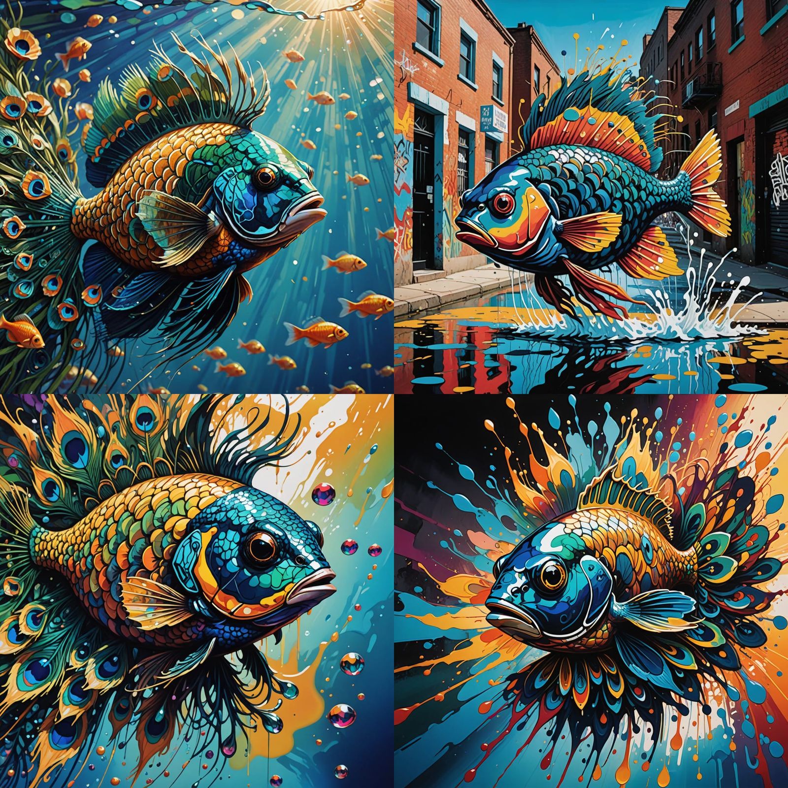 Majestic Peacock Fish Glides Through Vibrant Waters