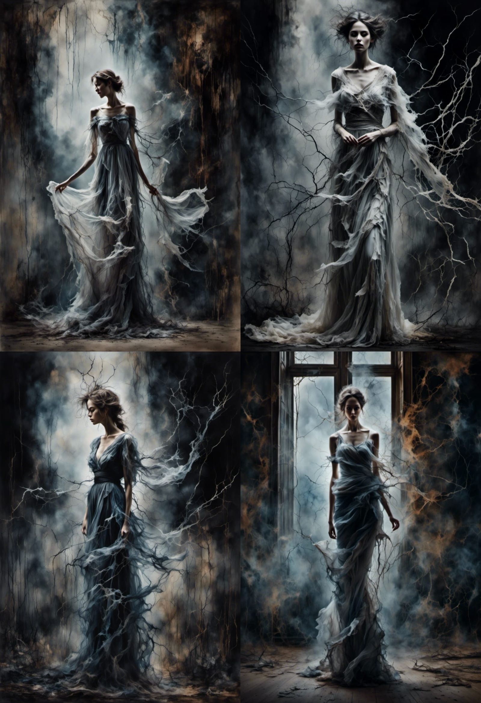 Ghostly Saloon Girl in Hyperrealism Style