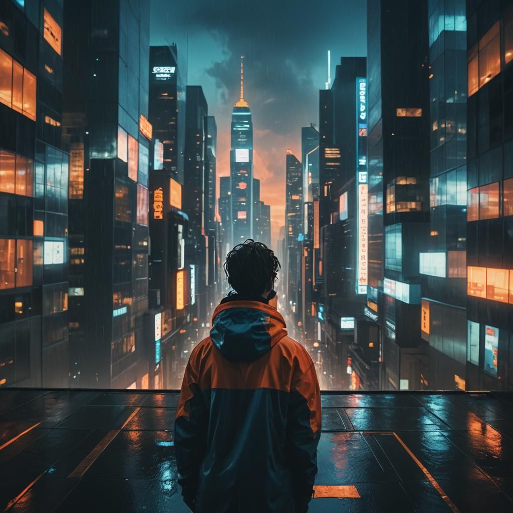 Futuristic Cityscape with Cinematic Lighting
