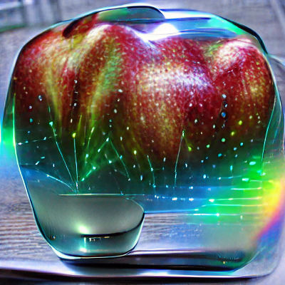 Holographic Apple Shimmers with Light