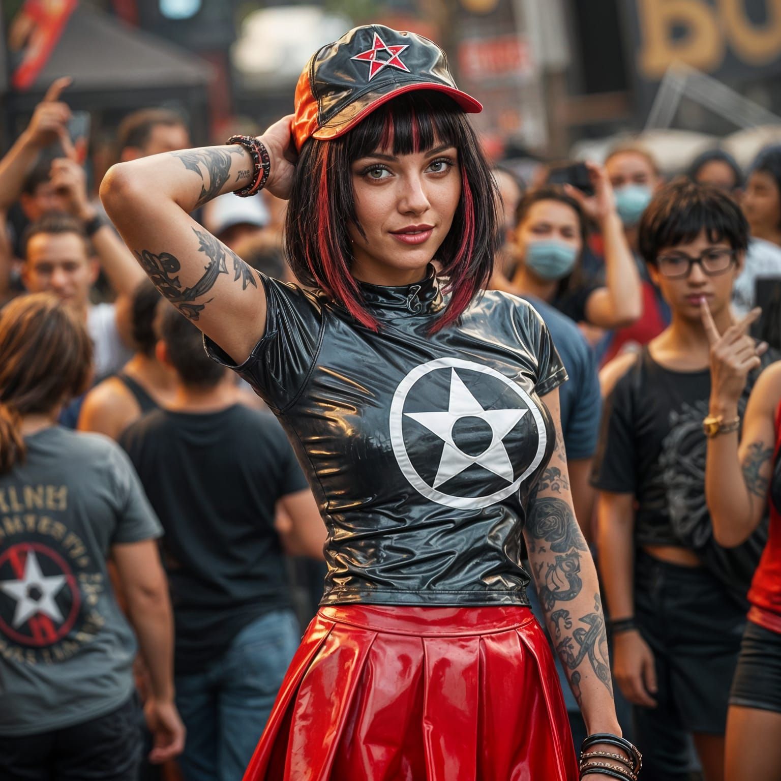 Goth Rockstar in Metallic Latex