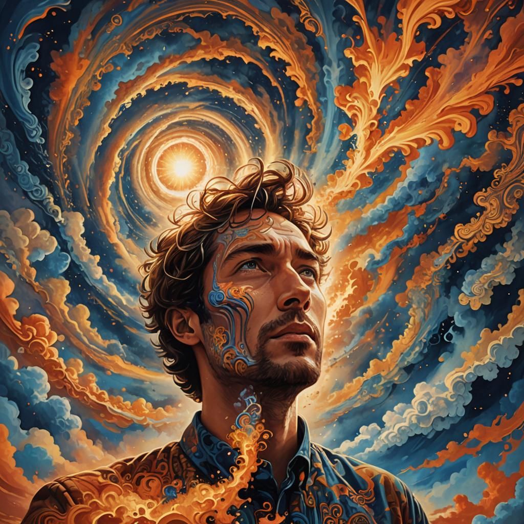 Psychedelic Mind Explosion in Vibrant Abstract Sky