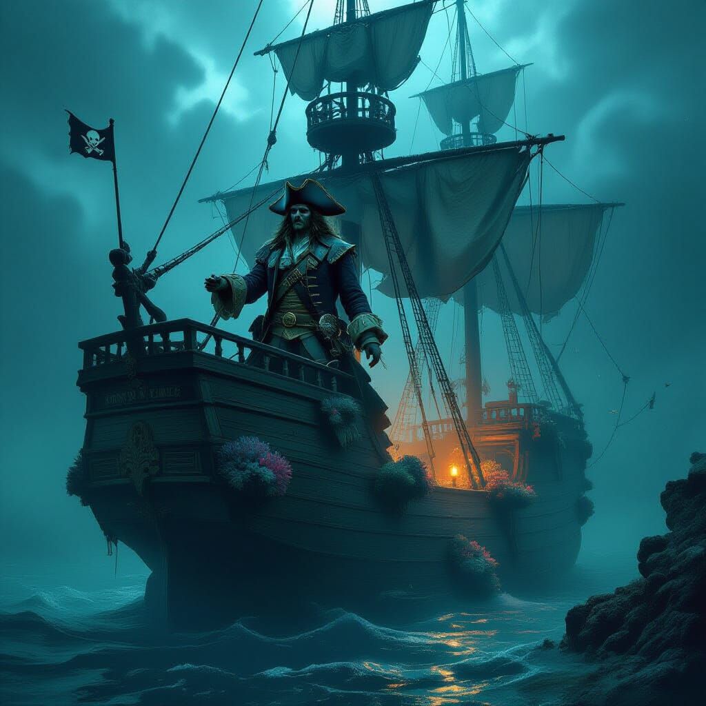 Spectral Pirate Captain on Ethereal Galleon