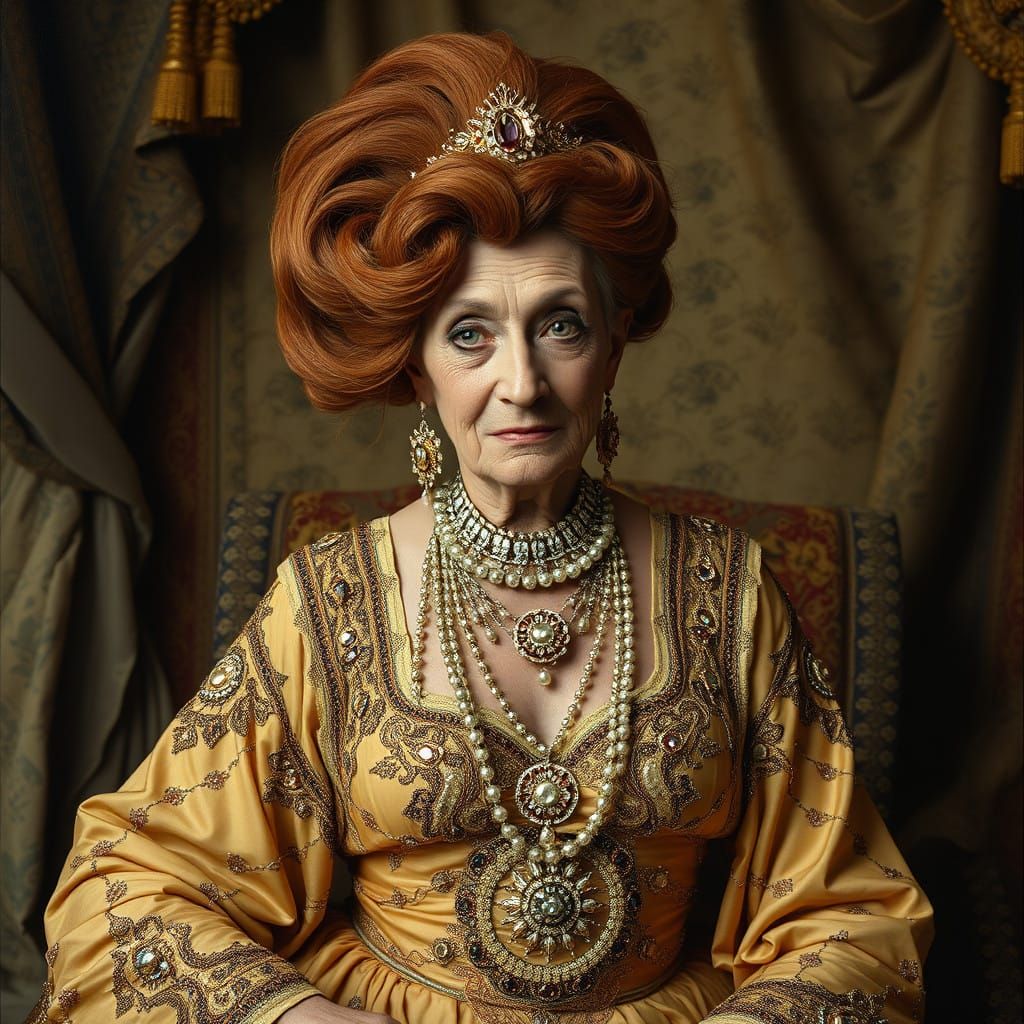 Elderly Transvestite Dancer in Lavish Harem Setting