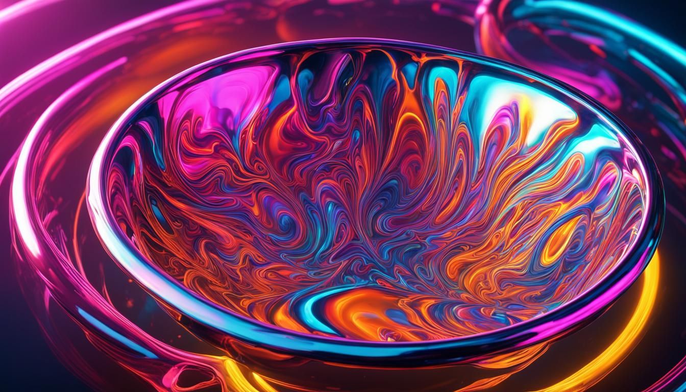 Psychedelic Flour Bowl with Neon Lights