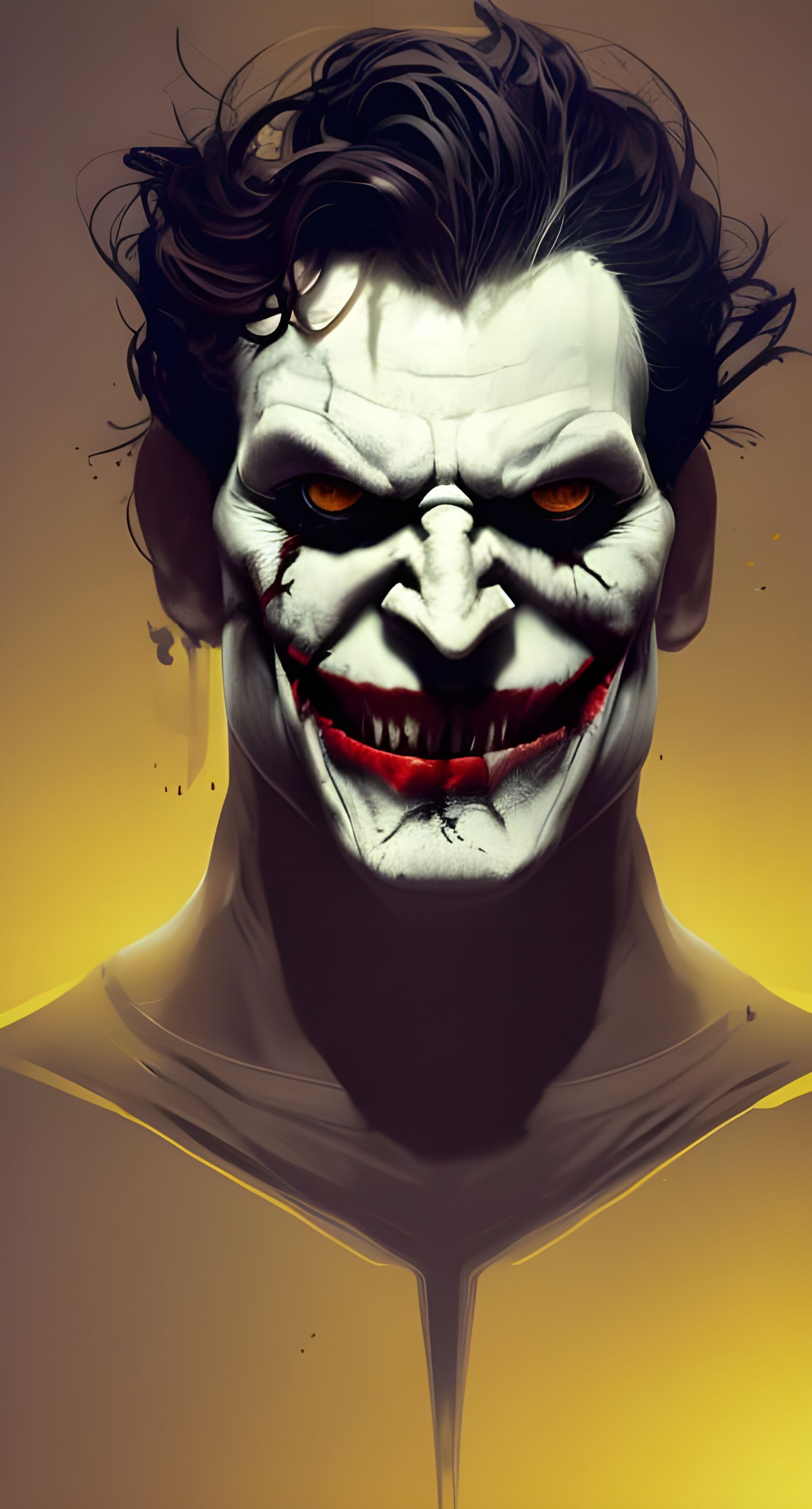 Punisher Joker Portrait with Yellow Eyes